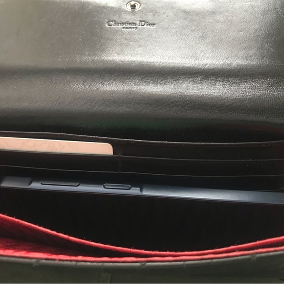 Christian Dior Cannage Vintage Wristlet Clutch Wallet  Black Leather (AUTHENTIC) - Picture 8 of 12